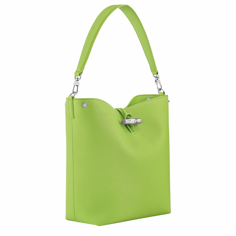 Longchamp Le Roseau M Schoudertas Dames Groen Uitverkoop | 10281HFP355