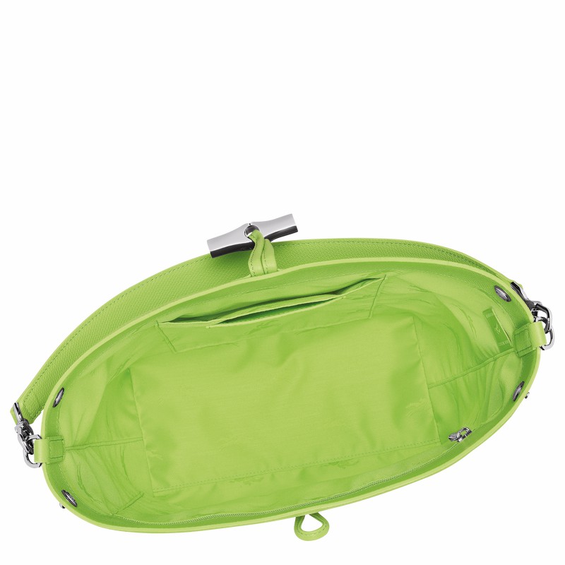 Longchamp Le Roseau M Schoudertas Dames Groen Uitverkoop | 10281HFP355