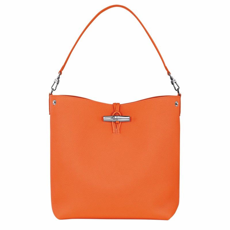 Longchamp Le Roseau M Schoudertas Dames Oranje Uitverkoop | 10281HFP017