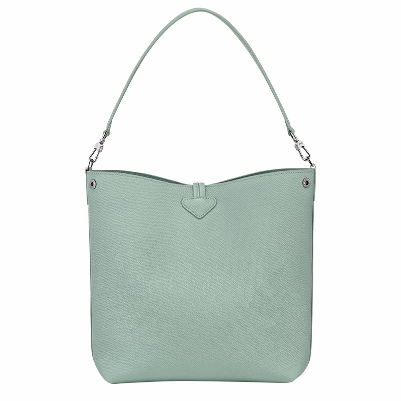 Longchamp Le Roseau M Schoudertas Dames Celadon Uitverkoop | 10281HFP282