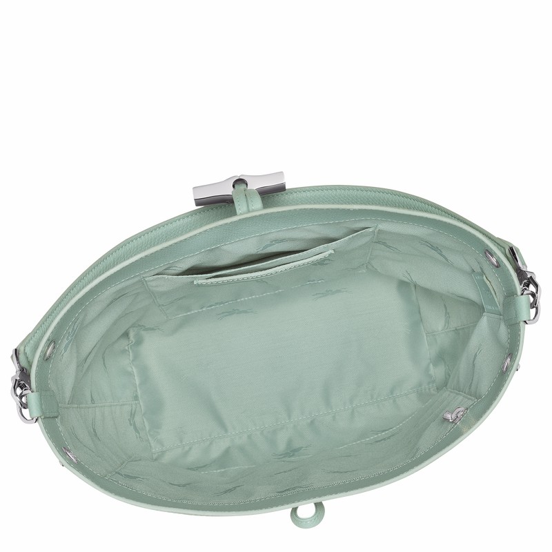 Longchamp Le Roseau M Schoudertas Dames Celadon Uitverkoop | 10281HFP282