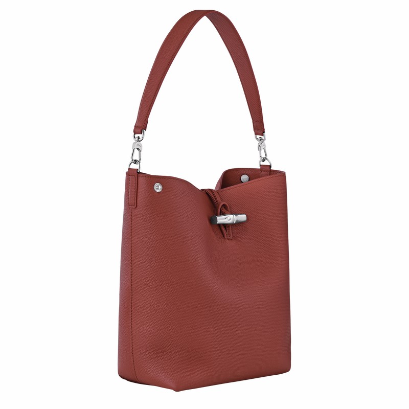 Longchamp Le Roseau M Schoudertas Dames Bruin Uitverkoop | 10281HFP404