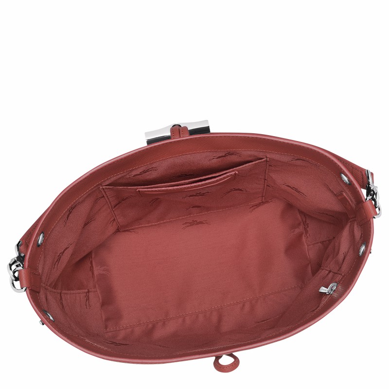 Longchamp Le Roseau M Schoudertas Dames Bruin Uitverkoop | 10281HFP404