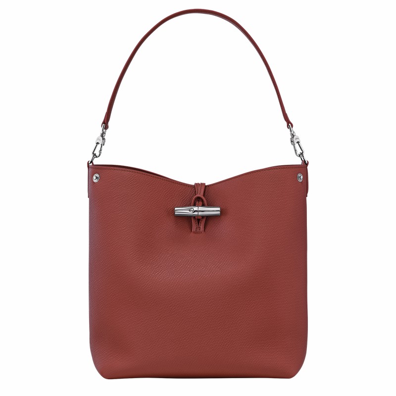 Longchamp Le Roseau M Schoudertas Dames Bruin Uitverkoop | 10281HFP404