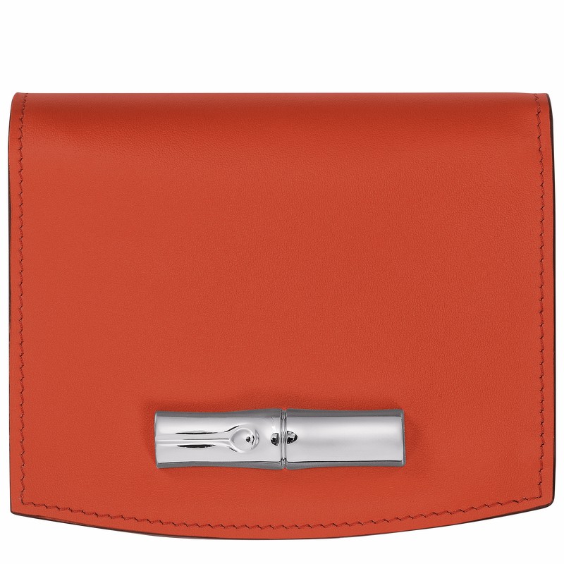 Longchamp Le Roseau Portefeuille Dames Oranje Uitverkoop | 30011HCL685