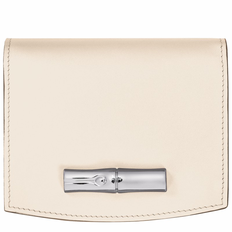 Longchamp Le Roseau Portefeuille Dames Wit Uitverkoop | 30011HCL037