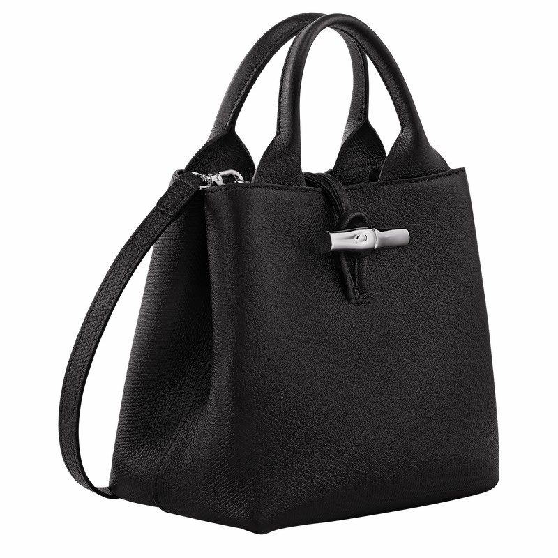 Longchamp Le Roseau S Handtas Dames Zwart Uitverkoop | 10273HFP001