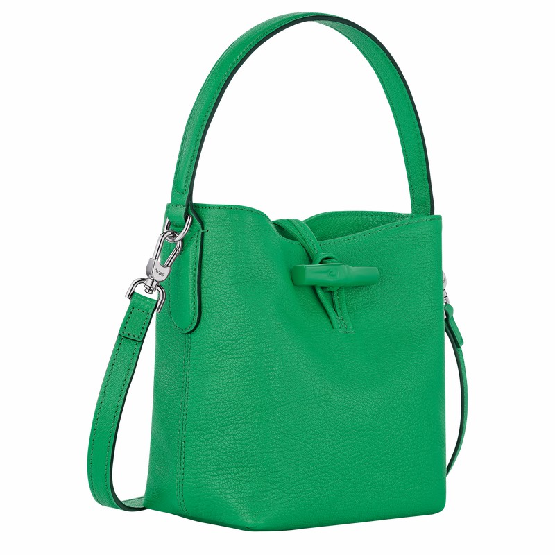 Longchamp Le Roseau XS Buckettas Dames Groen Uitverkoop | 10159HEC129