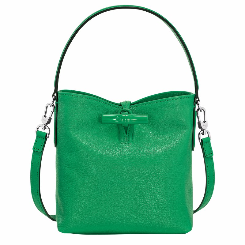 Longchamp Le Roseau XS Buckettas Dames Groen Uitverkoop | 10159HEC129