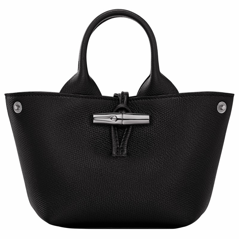 Longchamp Le Roseau XS Handtas Dames Zwart Uitverkoop | 10278HFP001