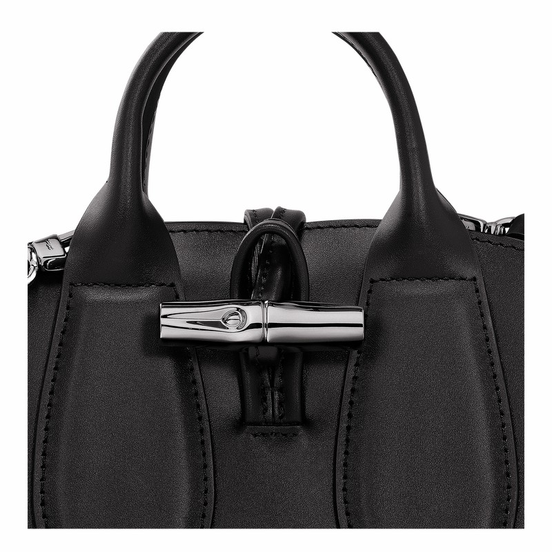 Longchamp Le Roseau XS Handtas Dames Zwart Uitverkoop | 10057HCL001