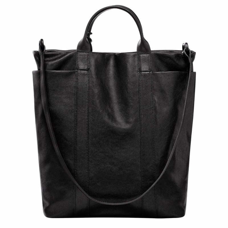 Longchamp Parisis M Tote Tassen Heren Zwart Uitverkoop | 10265HFC001-