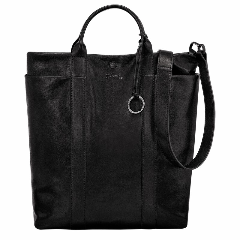 Longchamp Parisis M Tote Tassen Heren Zwart Uitverkoop | 10265HFC001-